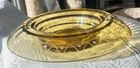 Vintage Amber Art Deco Design Console Bowl Depression Glass Rolled Edge 12" D