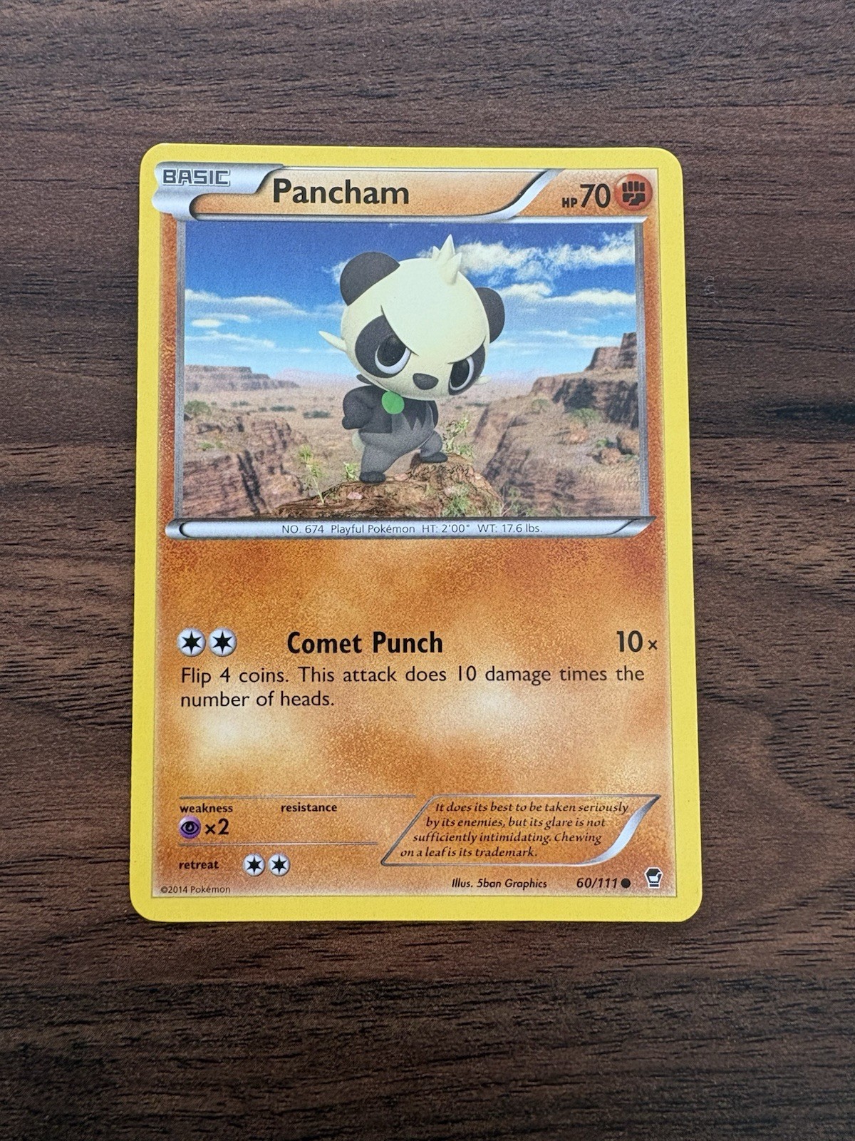 Pancham 60/111 XY - Furious Fists Regular - Pokémon Card - NM