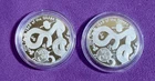 LOT of 2 - 2025 ASAHI Year of the SNAKE 1 oz .999 FINE SILVER ROUND CAPSULE BU