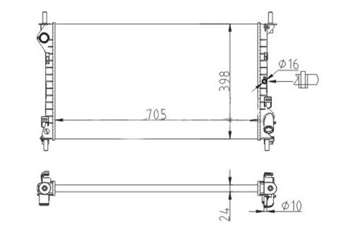 RADIATOR ENGINE COOLING 611 942 FOR FORD TRANSITCONNECT/TOURNEOCONNECT 1.8L 4cyl - Picture 2 of 6