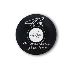 John Carlson Autographed Washington Capitals Hockey Puck Inscribed 1st Goal