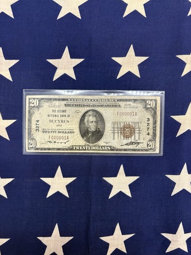 1929 $20 NB Bucyrus, Serial Number #1