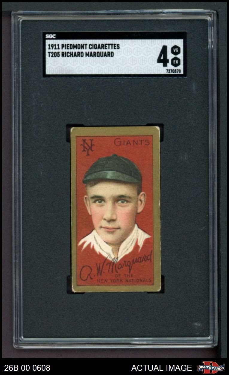 1911 T205 Rube Marquard Giants HOF SGC 4 - VG/EX