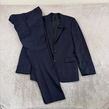 Hugo Boss Huge4 Drago Suit Set Navy WindowPane Wool Men 40L Pants 34x34 Desinger