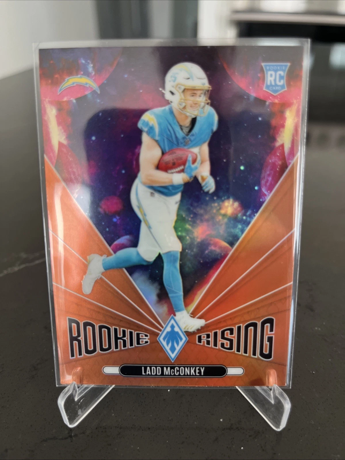 Ladd McConkey Panini Phoenix Rookie Rising #RRLMY Orange