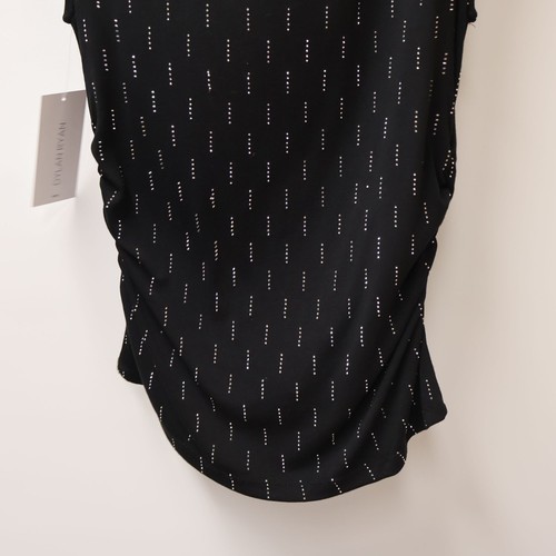Dylan Ryan Black Sleeveless Top With Subtle Metallic Dotted Pattern - Size L - M - Picture 12 of 14