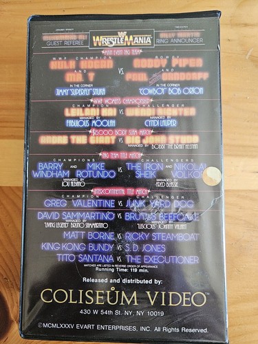 VHS WrestleMania 1 Coliseum Video WWF WWE Hulk Hogan Mr. T - Picture 3 of 4