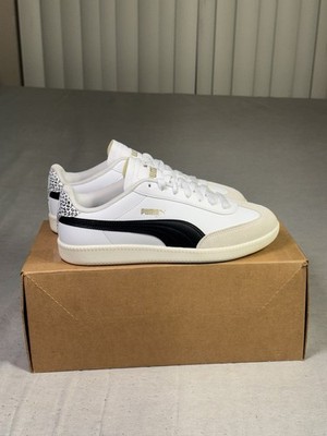 PUMA Unisex Sneakers White Black Gold Logo Leopard Heel