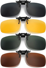 Clip on Sunglasses Pack,Polarized Lens Fit over Prescription Glasses,Flip up Ri