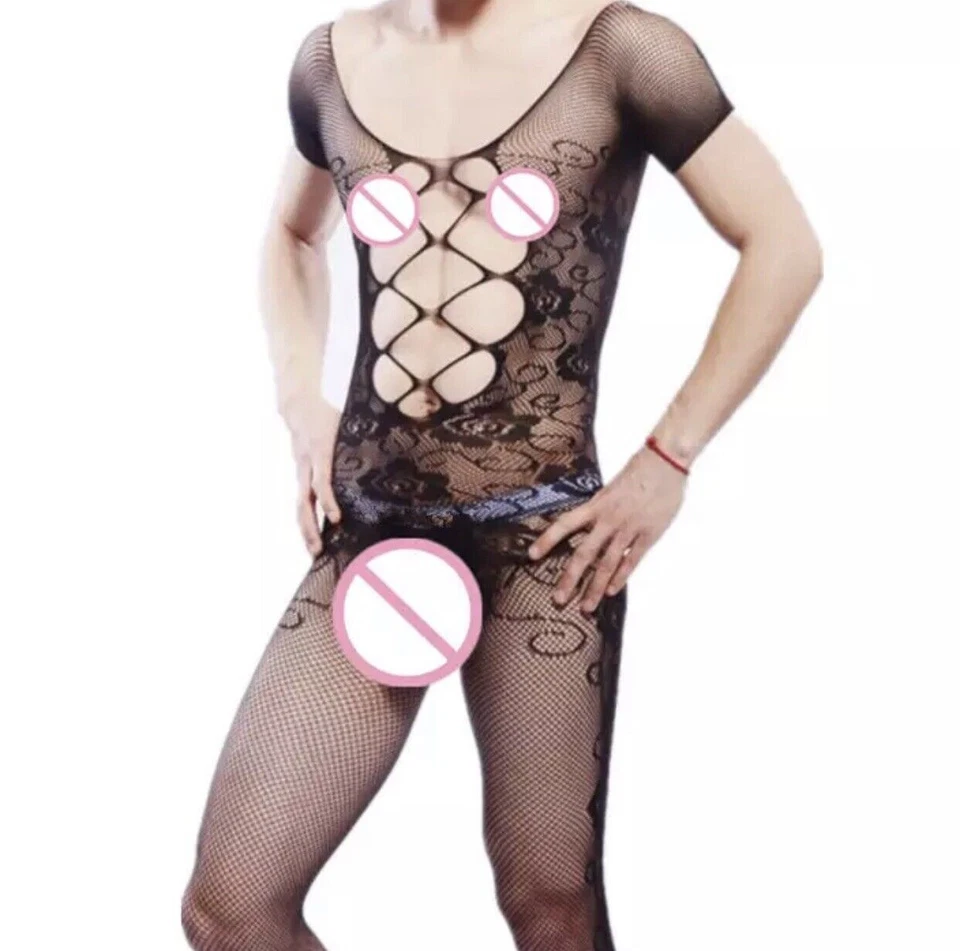 Männer Catsuit Body Stocking Herren Reizwäsche Bodystocking Strumpfhosen Ouvert - Bild 2 von 4