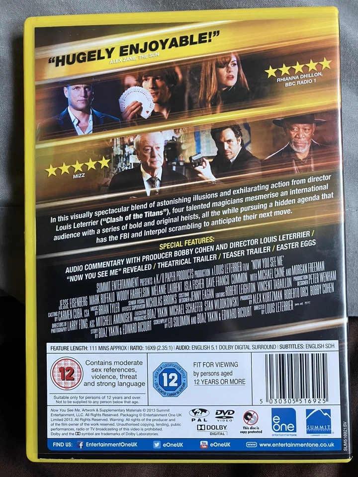 Now You See Me [DVD, 2013] Rated 12 - Image 2 of 4