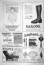 Old Print 1916 Erasmic Soap Saxone Shoe John Pound Parquet Flooring Foots 20th
