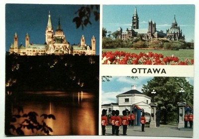 Vintage Ottawa Canada John Hinde Photochrome Postcard Parliament