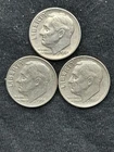 1965, 1966, 1967 P ROOSEVELT DIMES 3 COIN SET