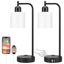 Industrial Touch Bedside Lamps for Bedrooms Set of 2 - 3-Way Dimmable Nightst...