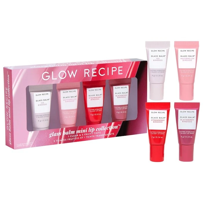Подарочный набор Glow Recipe мини стеклянный бальзам коллекция для губ