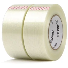 2-Pack Mono Filament Strapping Tape 6.2mil x 2Inch x 30yds Commodity Grade He...