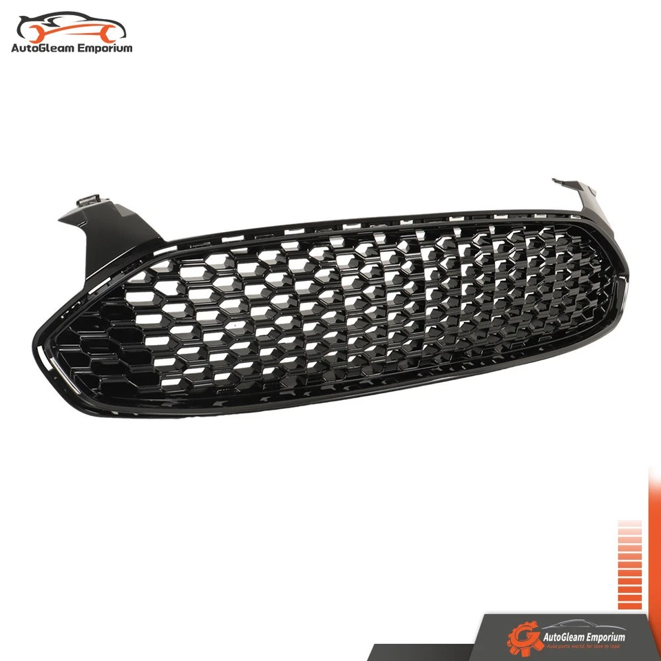 Plastic Gloss Black Grille For Ford Fusion 2013-2016 Front Grill Honeycomb Style Foto 3 de 4
