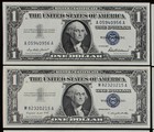 Old Money LOT of 7 1957 plain/A/B $1 Silver Certificates XF/AU AA0594 — photo 3
