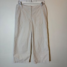 Talbots Heritage Beige Crop Wide Leg Pants Women's Size 6 Casual Comfy