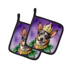 Australian Cattle Dog King Queen of Mardi Gras Pair of Pot Holders Dac4725Pthd