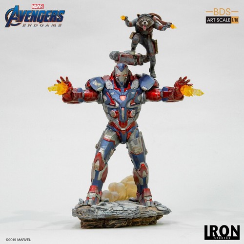 Nueva estatua de arte 1/10 de Iron Studios Avengers: Endgame Iron Patriot y cohete BDS - Imagen 1 de 10