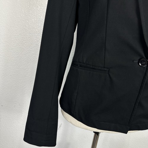 Banana Republic Blazer Jacket Women Size 0 Black Fitted Preppy Office Siren - Picture 5 of 11