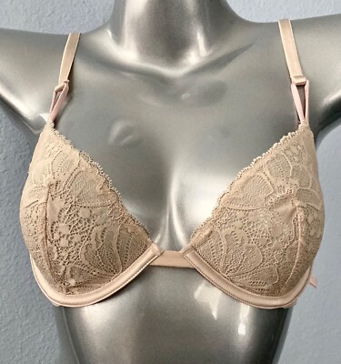 Victorias Secret New Sexy Underwire Unlined Lace Champange Demi Bra