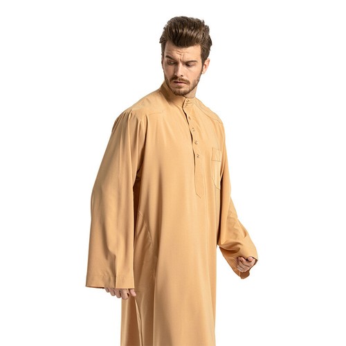 Two Piece Men Thobe Kaftan Long Pants Set Saudi Thobe Jubba Men Muslim Robe Arab - Picture 34 of 44