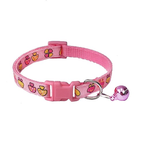 Adjustable Footprint Pattern Cat Collar with Bell Cat Small Dog Kitten Pet Puppy - Picture 15 of 23