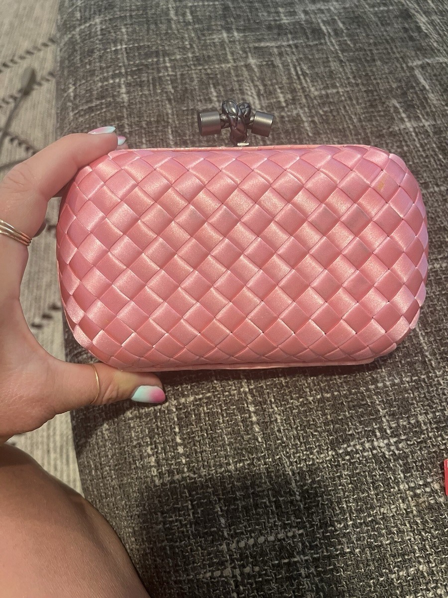Authentic Bottega Veneta Nappa Intrecciato Knot Clutch In