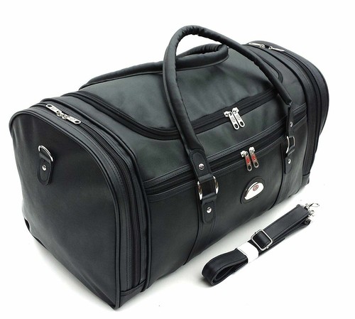 Reisetasche aus Pu-Leder mit Handgepäck Wochenende Seesack Reise Sporttasche Tasche UK - Bild 1 von 11