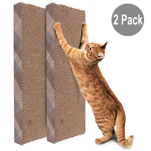 2x Cat Scratch Cardboard Catnip Scratching Pad Scratcher Lounge Sofa Bed Post - Picture 2 of 3