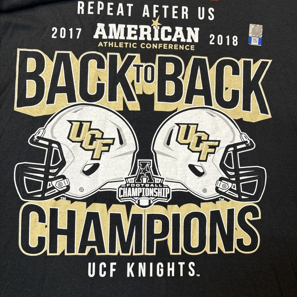 New UCF Knights Back to Back Champions T-Shirt University Central Florida  Med