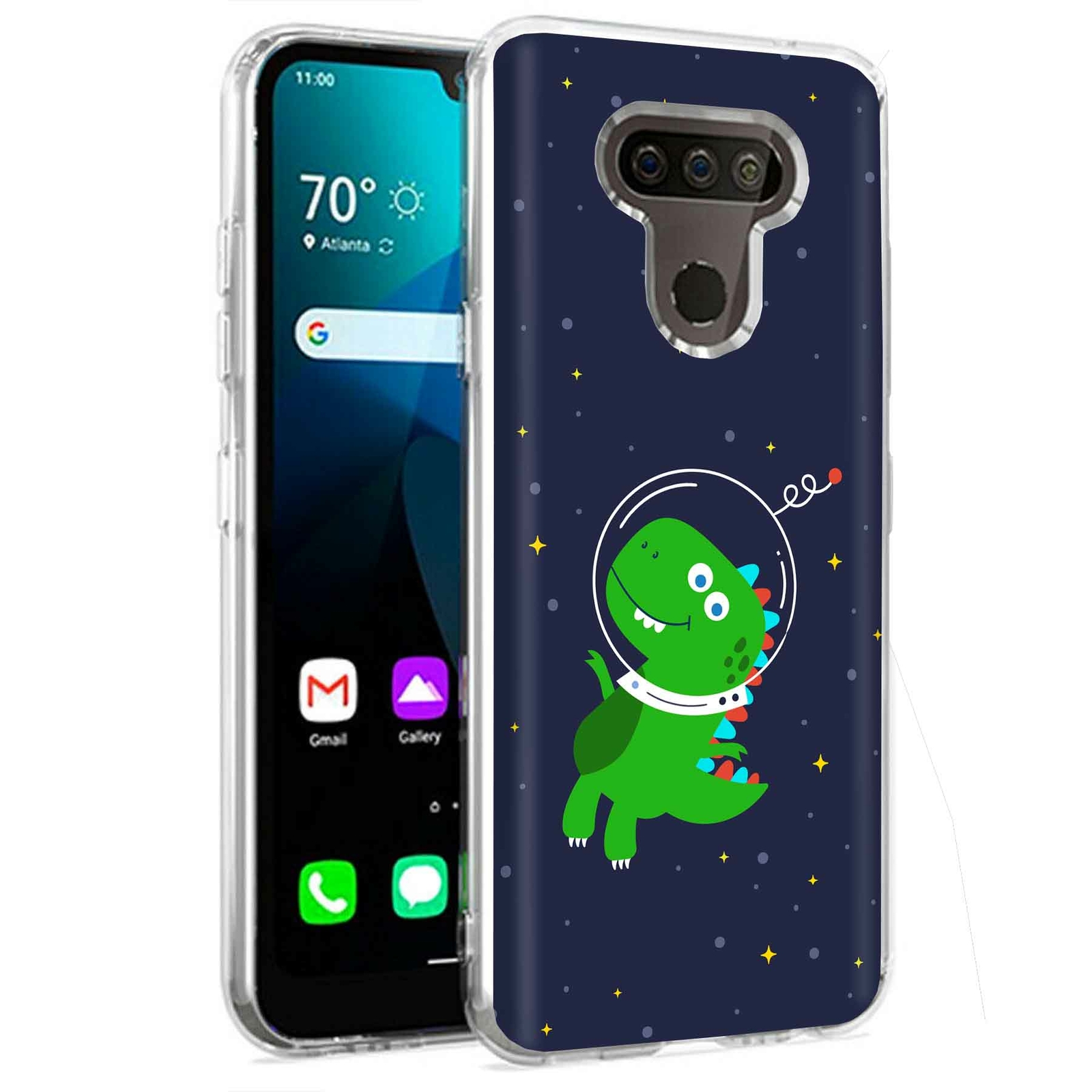 Phone Case for LG Harmony 4,Premier Pro Plus,K41, Dinosaur Space Print