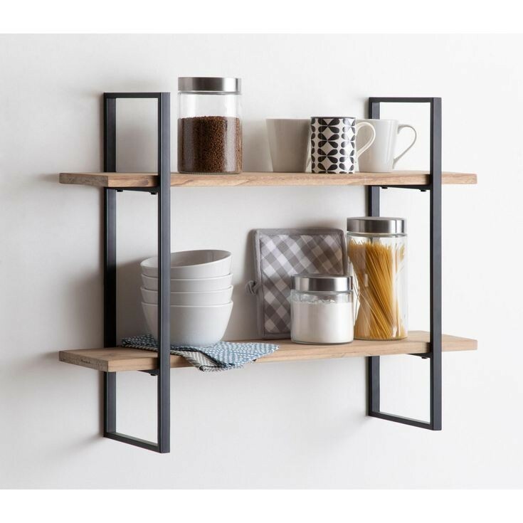 Mensola Da Parete Retro Industrial Iron Art Decorative Storage Holders  Scaffali Libri In Legno Massello Appesi A Una Parola Da 136,52 €