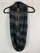 JC Penney Knit Scarf Black Silver Infinity One Size New (C84)