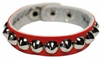 Lederarmband Rot Gothic & Punk Armband Reihe Spitznieten