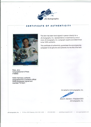 NASA Space Shuttle Astronaut JERRY ROSS Signed Photo COA !! - 第 1/3 張圖片