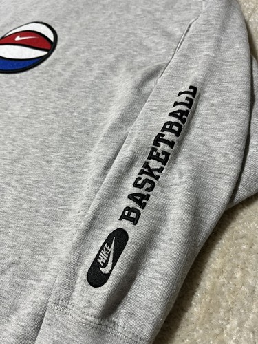 Vintage 2000s Nike Silver Tag Kids Basketball USA Hoodie Sweatshirt Youth L - Picture 4 of 6