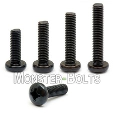 M2 / 2mm Phillips Pan Head Machine Screws, Steel, Black Oxide, DIN 7985A Metric