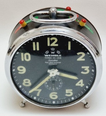 Vintage WEHRLE Three In One Alarm Clock Made In Germany - For