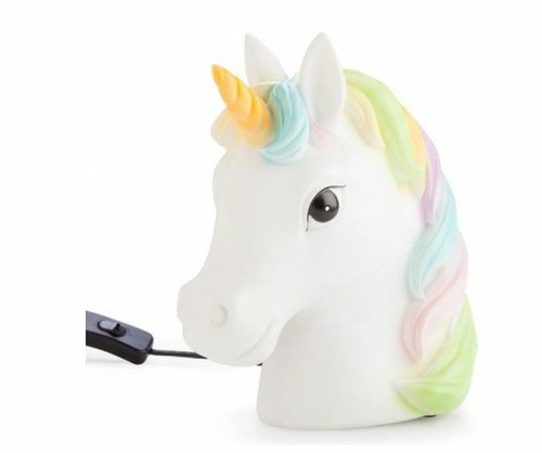 Unicorn Head LED Light Table Lamp With Pastel Rainbow Mane & Golden Yellow Horn - Picture 8 of 12