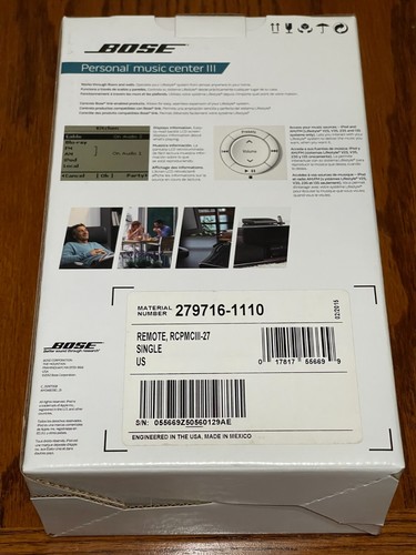 BOSE PERSONAL MUSIC CENTER III REMOTE - RCPMCIII-27 Lifestyle V35 V25 135 System - Picture 7 of 12