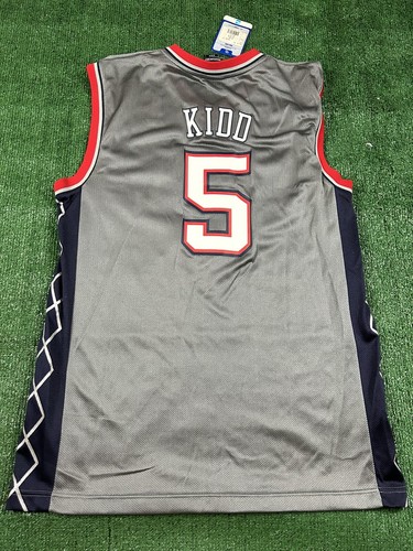 NOS RARE Vintage Reebok NBA New Jersey Nets Jason Kidd #5 Jersey Size M Pro Cut - Picture 2 of 5