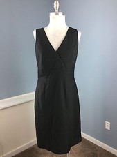 Ann Taylor Black Sheath Dress Wool Blend Dress Career Cocktail Suiting S 4