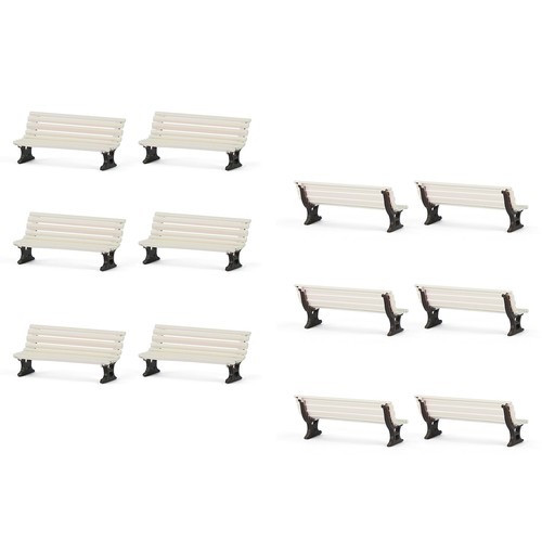 12pcs HO Gauge 1:87 Platform Park Model Benches Street Garden Station Seat Chair - Picture 17 of 19
