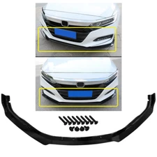 FOR 2018-2020 HONDA ACCORD JDM 3PC STYLE GLOSSY BLACK FRONT BUMPER LIP SPLITTER