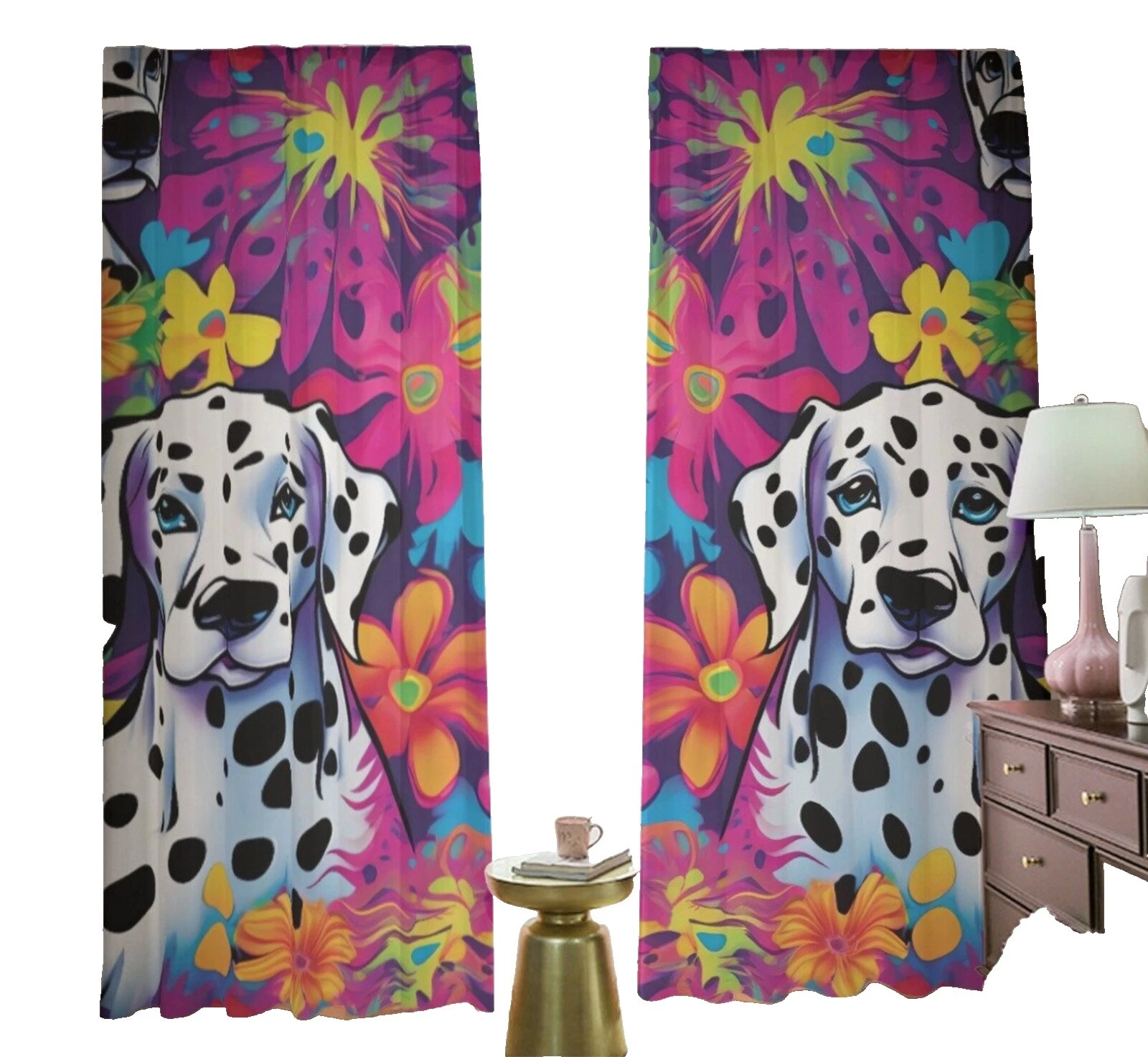 Polyester Animal Print Multicolor Window Curtains & Drapes