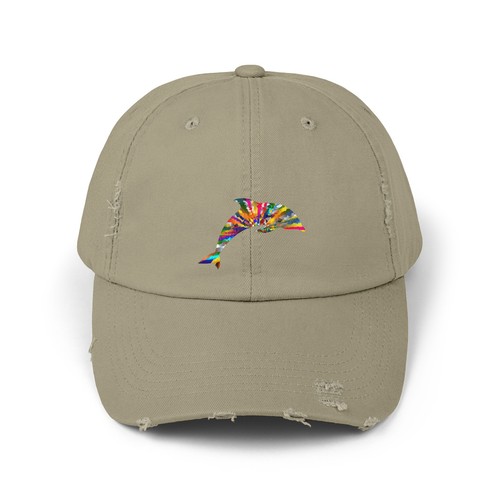 Cute Dolphin Hat, Women's Baseball Hat, Natural Distressed Hat, Color Options - Picture 11 of 13